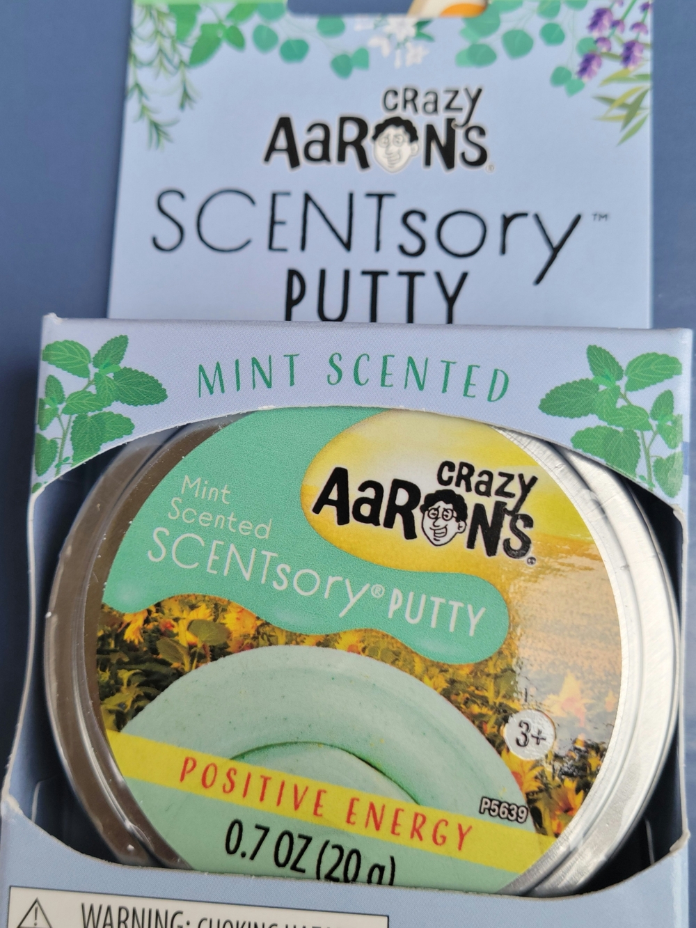 Crazy Aaron's Scentsory Putty in the "Positive Energy" scent Mint